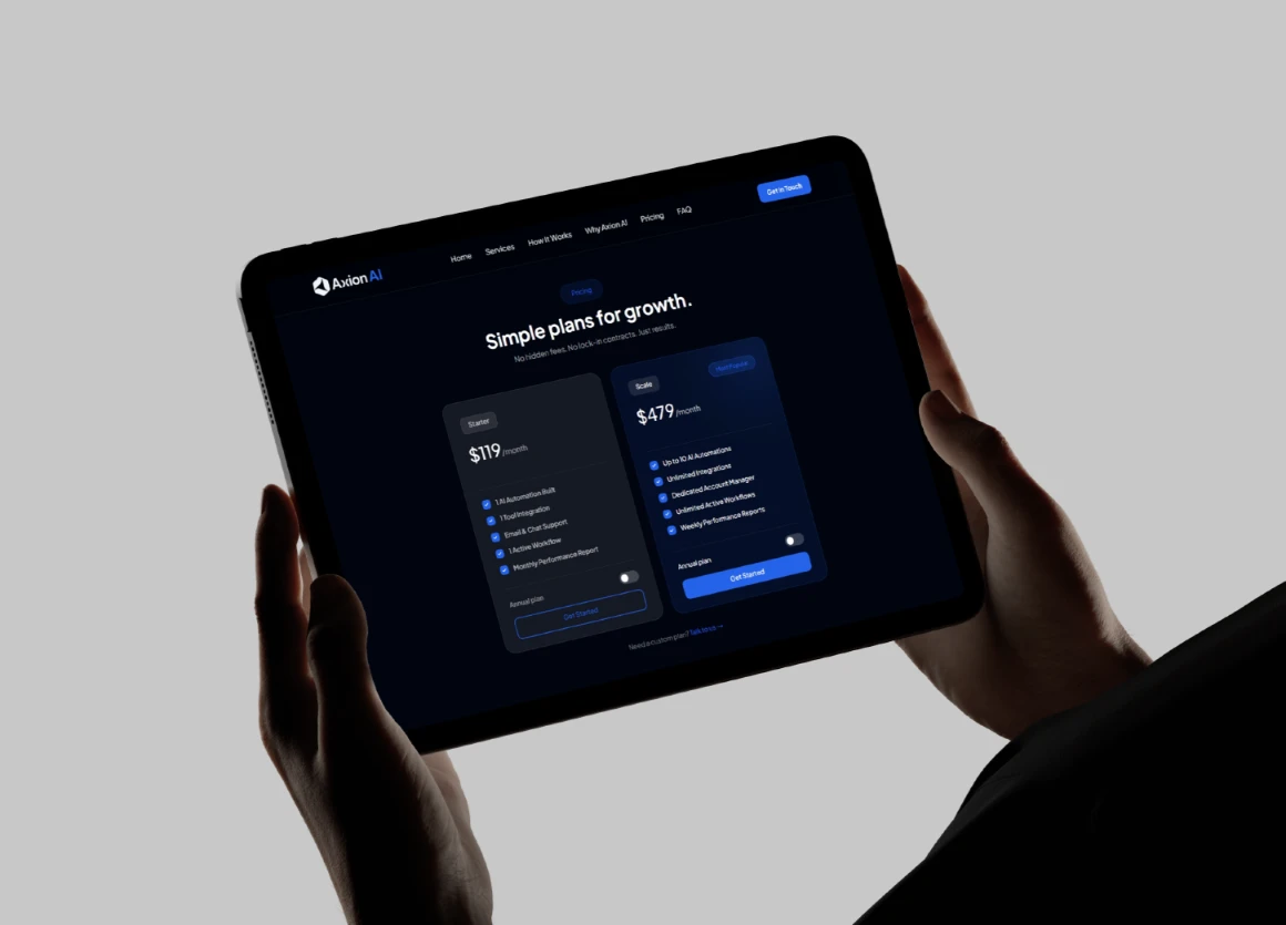Axion AI SaaS Dashboard UI Design