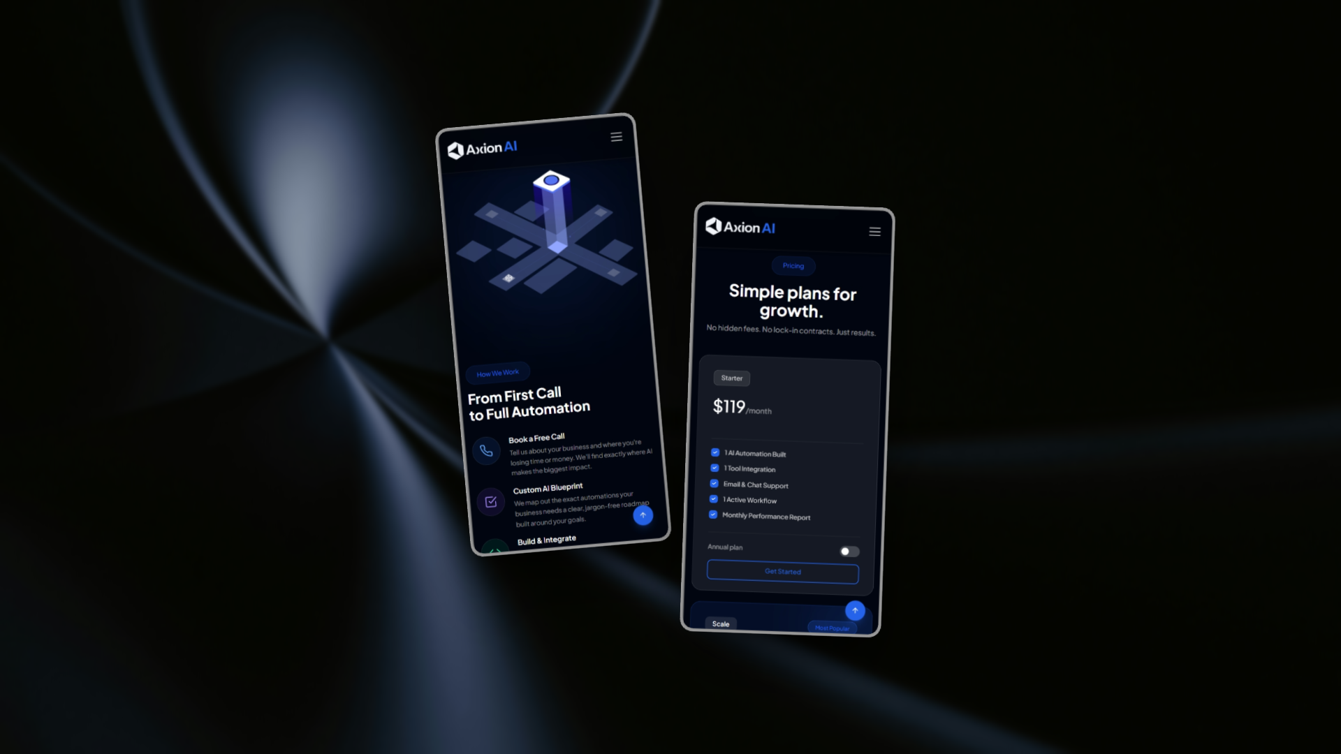 Axion AI Mobile Responsive Landing Page