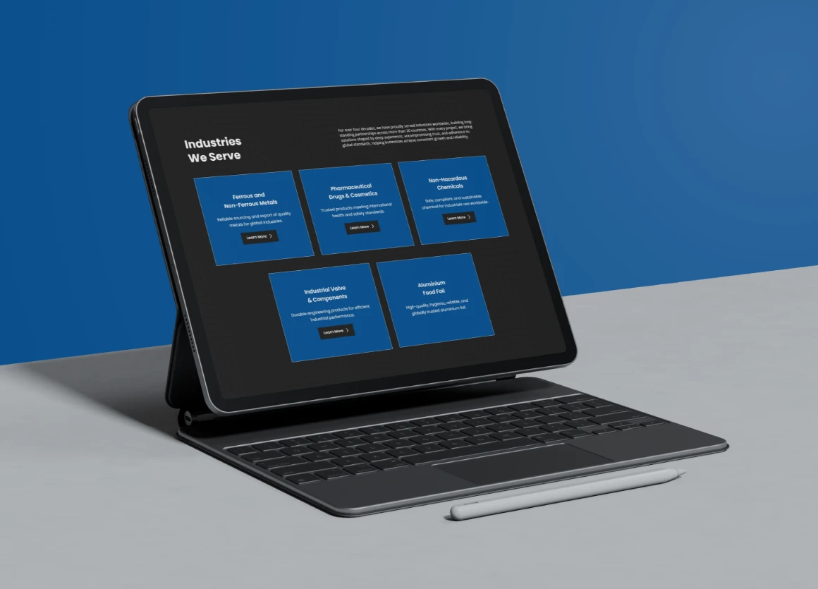 Escala Impex Corporate Website Product Listings