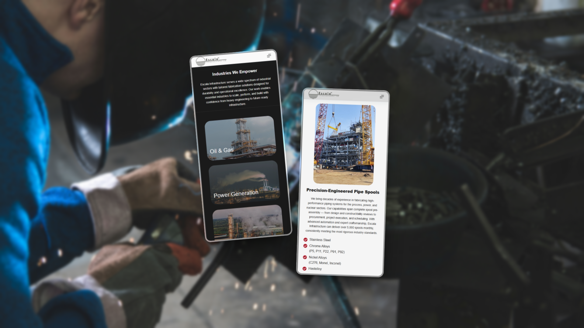 Escala Infrastructure Mobile Responsive Website Design
