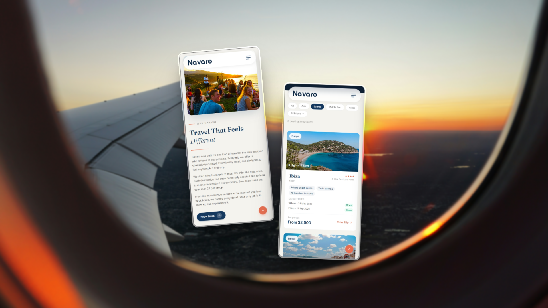 Navaro Travel Mobile Responsive Design Mockup