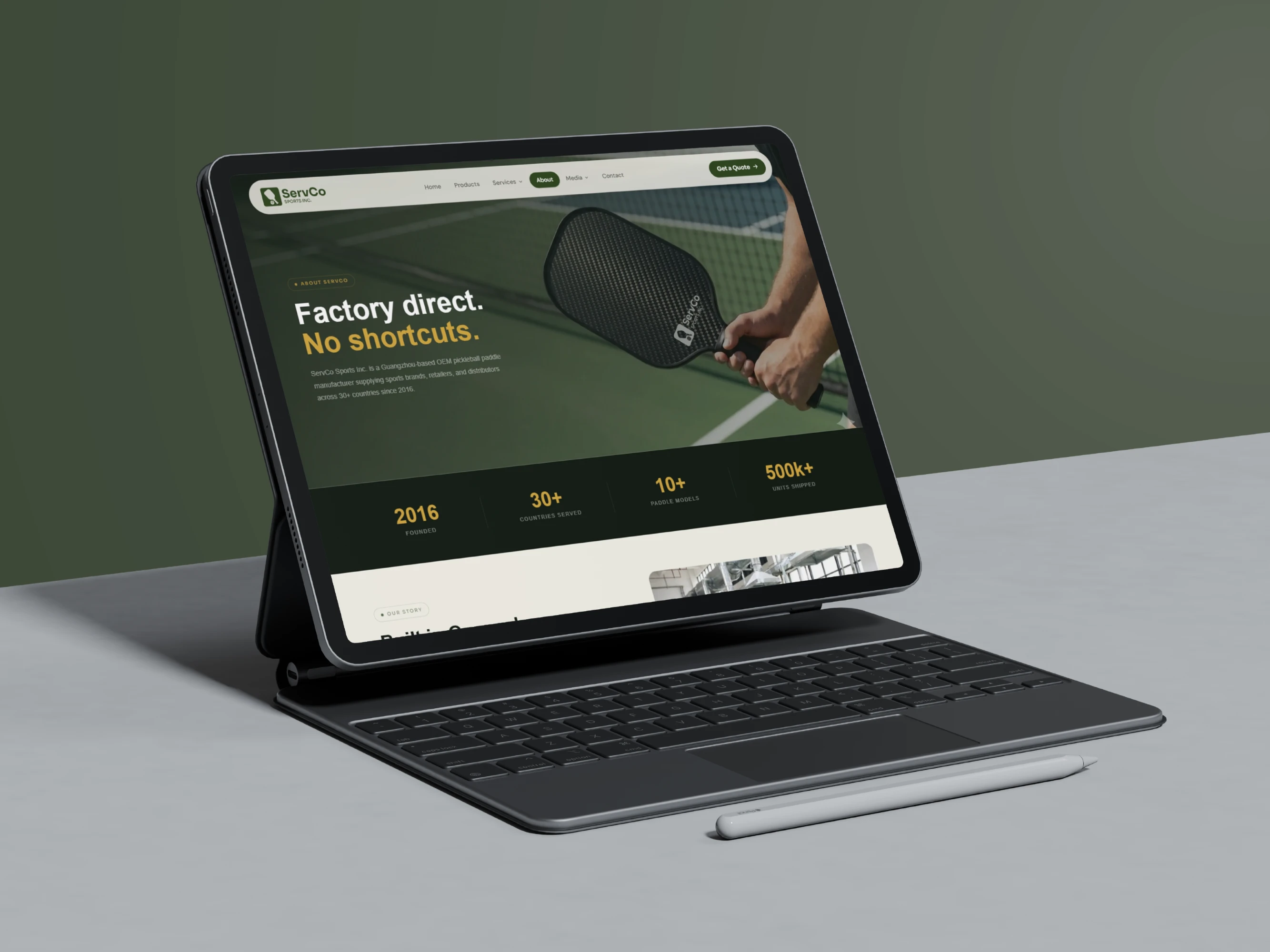 ServCo Sports Custom Factory Capabilities Content Layout