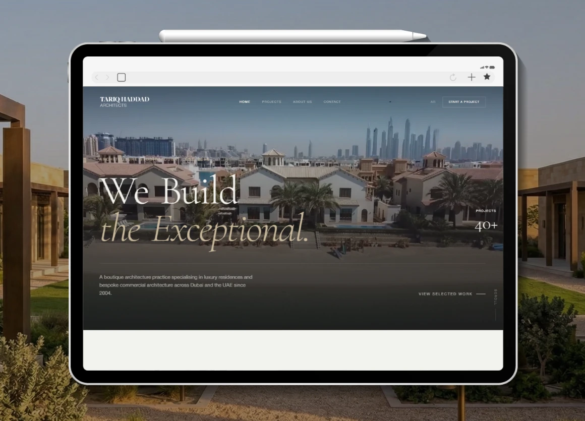 Tariq Haddad Architects Luxury Architecture Portfolio Website